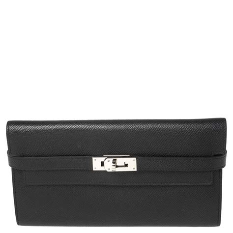 hermes black leather wallet